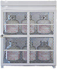 WHITE POWDER COATED EXCHANGE CYL CAGE THAT HOLDS TWELVE 20#