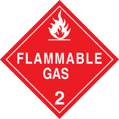 11" Flammable Gas diamond deca red with white letters*class 2