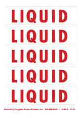 "Liquid" five per sheet 1 X 4" decal