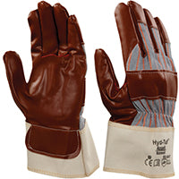 GLOVE LARGE #10 HYD-TUF GUNN CUT, KNUCKLE STRAP SAFETY CUFF