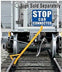 Steel railcar sign holder with rail head clamp*sign not incl.