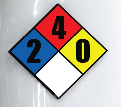 2-4-0 OSHA diamond 15 X 15 propane decal