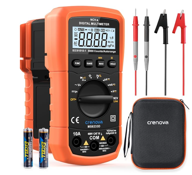 Load image into Gallery viewer, Digital multimeter kit with alligator clip leads
