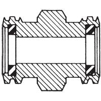 BRASS COUPLING 1-3/4 MALE ACME X 1-3/4 MALE ACME