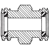 BRASS COUPLING 2-1/4 MALE ACME X 2-1/4 MALE ACME