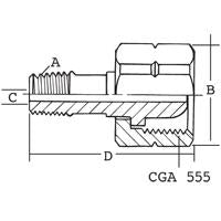 ADAPTER CGA 555 X 1/4 MNPT