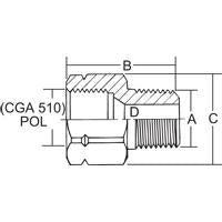 BRASS ADAPTER FEMALE POL X 3/8 MALE NPT