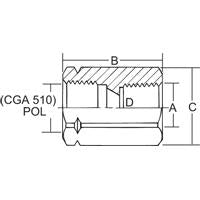 BRASS ADAPTER FEMALE POL X 3/4 FEMALE NPT