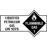 CYLINDER DECAL (UN1075 FLAMMABLE)