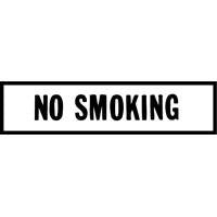 NO SMOKING DECAL RED ON WHITE 6 INCH LETTERS