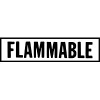 FLAMMABLE DECAL RED ON WHITE 6 INCH LETTERS