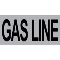 "GAS LINE" DECAL 1/2"X 1" ROLL OF 100, BLACK ON YELLOW