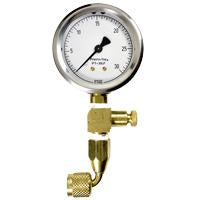 PRESTO-TAP 30 PSI LOW PRES GAUGE W/ BLEEDER VAL,90 DEGREE