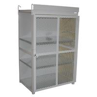 WHITE POWDER COATED EXCHANGE CYL CAGE THAT HOLD EIGHTEEN