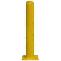 6"X42 STOP POLE POWDER COATED YELLOW WITH 10"X10" BASE