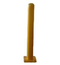 4"X42 STOP POLE POWDER COATED YELLOW WITH 8"X8" BASE