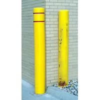 YELLOW WITH RED TAPE POST GUARD BOLLARD 4.5" DIA BY 52"