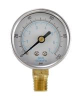 PRESSURE GAUGE 0-100 PSI,2" FACE,STL CASE,1/4" MNPT BRASS