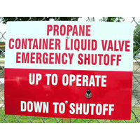 ALUMINUM ESV SIGN 18"X24",2" LETTERS,W/HOLE FOR SHUT-OFF