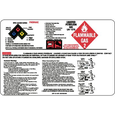 3-IN-1 DECAL: DOT 1075,NFPA HAZARD RATING