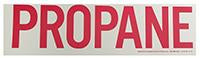 PROPANE DECAL RED ON WHITE 2 INCH LETTERS (3" X 12")