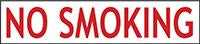 NO SMOKING DECAL RED ON WHITE 2 INCH LETTERS