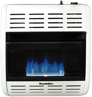 WHITE 20K BTU HEARTHRITE VENT-FREE HTR, BLUE FLAME MAN