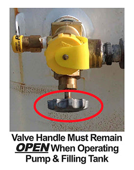 OPEN VALVE WARNING LABEL 4-1/4" W X 5-1/2" H