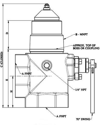 3 inch internal valve tee body threaded ductile iron 400 GPM