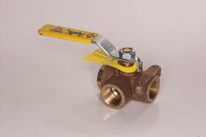 3/4 Apollo Bronze ball valve three way*with 3 threaded ends