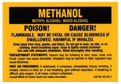 Methanol Warning Decal 3 x 5