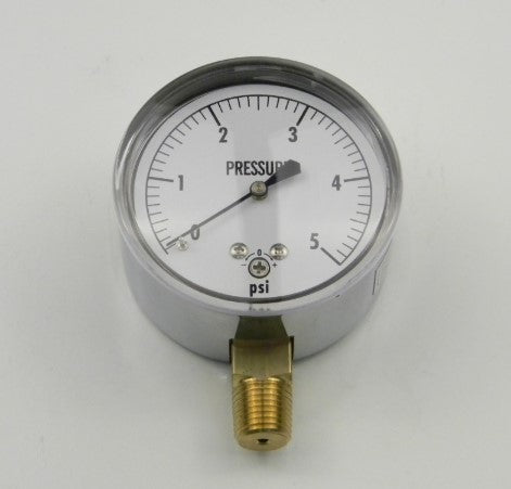 0-5 PSI Diaphragm test gauge 1/4" MPT, w/ adjustment screw