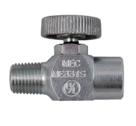 1/4" MPT x 1/4" FPT Brass Needle Valve w/mpt ext