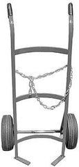Metal hand truck cylinder cart with chain for 100 lb cylinder