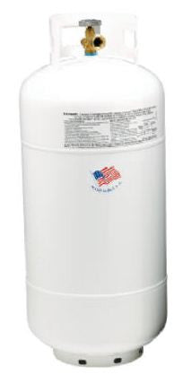 40 lb Steel Cylinder, White w/ QCC1