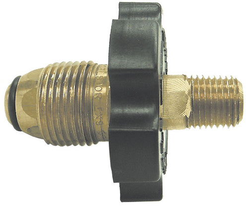9/16 LH X soft nose POL with plastic handwheel, excess flow