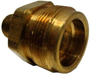 1/4 MPT x 1" #20 Male fitting with check valve and O ring