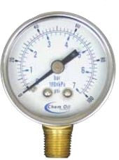 0-30 PSI pressure gauge 1-1/2" dial bottom connect, 1/8" MPT
