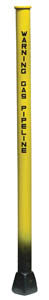 5 ft yellow pipeline marker w/ CAUTION decal (PMP2AG #142)