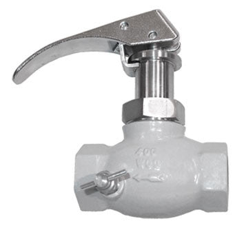 1/2" Locking Quick Acting glob valve, iron body with bleeder