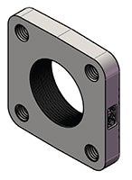 4 Bolt Tapped Flat Flange 1-1/ Socket Weld - Zinc Plated