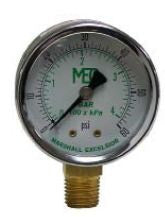 0-400 lbs liquid filled gauge brass bottom connect