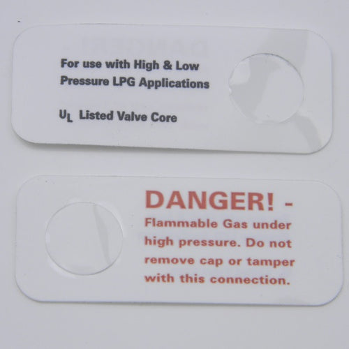 Schrader warning label for MEJ607 1/4