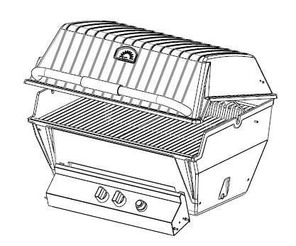 Premium gas grill head - black natural gas