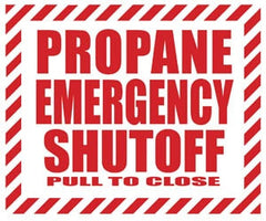 Emergency Shut Off Decal " Pull To Close "  5" X 6"
