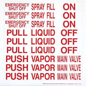 Valve ID label set 10 X 10 decal