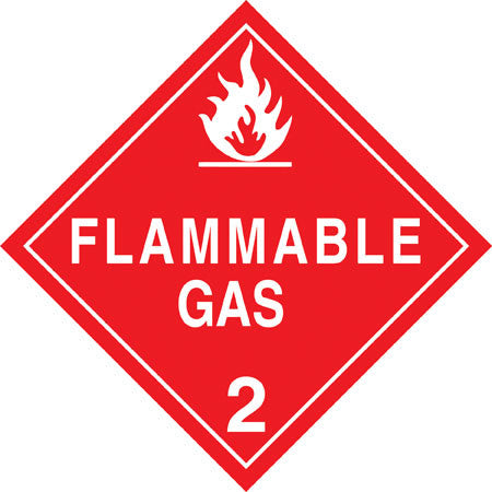 4" Flammable Gas diamond decal red with white letters*class 2