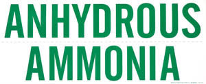 4" NH3 Anhydrous Ammonia vinyl decal, green letters, straight