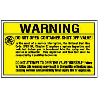 Container Shut Off Valve Decal Tank warning 5