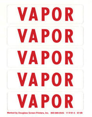"Vapor" five per sheet 1 X 4" vinyl decal